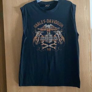 Men’s Harley Davidson tank in black and orange